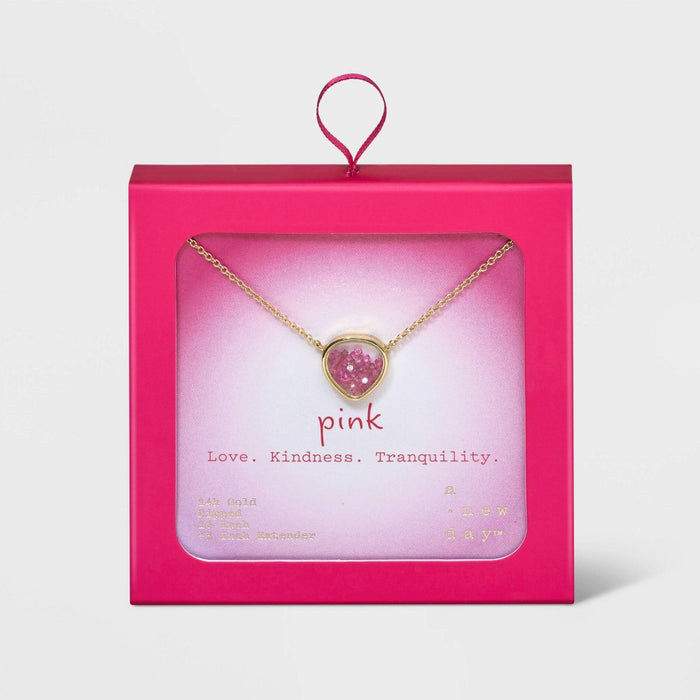 14K Gold Dipped Mini Shaker Pendant Necklace - A New Day™ Pink