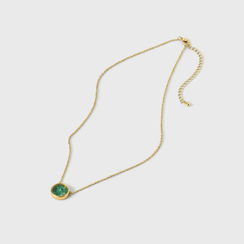 14K Gold Dipped Mini Shaker Pendant Necklace - A New Day™ Green
