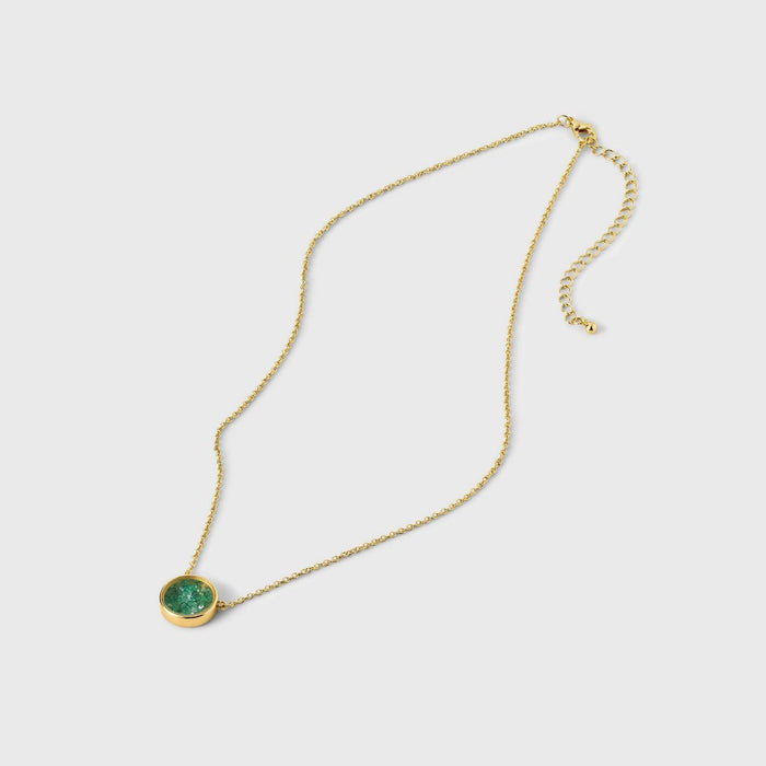 14K Gold Dipped Mini Shaker Pendant Necklace - A New Day™ Green