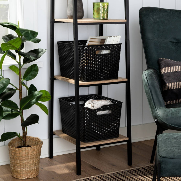 Large Y-Weave Decorative Storage Basket Black - Brightroom™