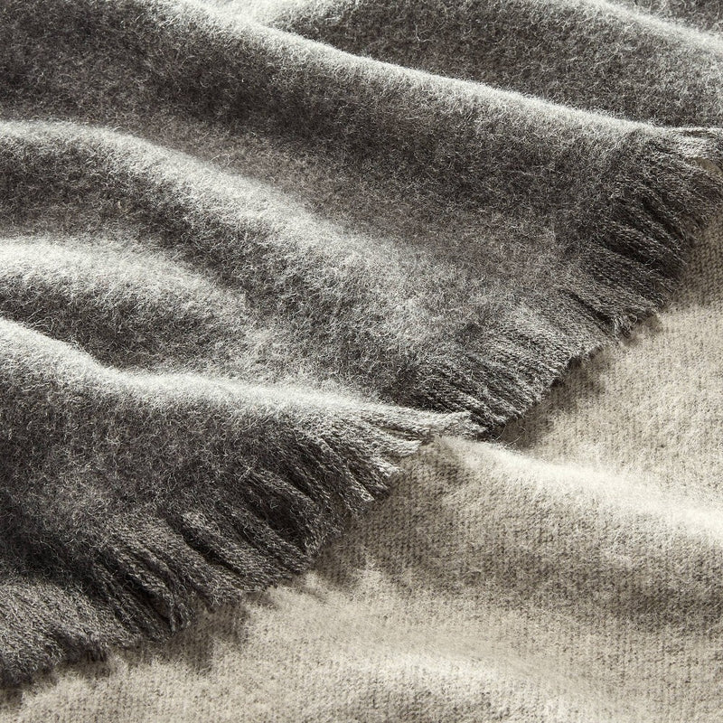 Faux Mohair Fringe Woven Throw Blanket Gray - Hearth & Hand™ with Magnolia