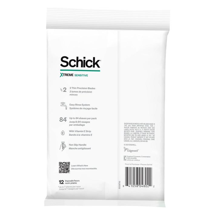 Schick Xtreme2 Sensitive Men's Disposable Razors - 12ct