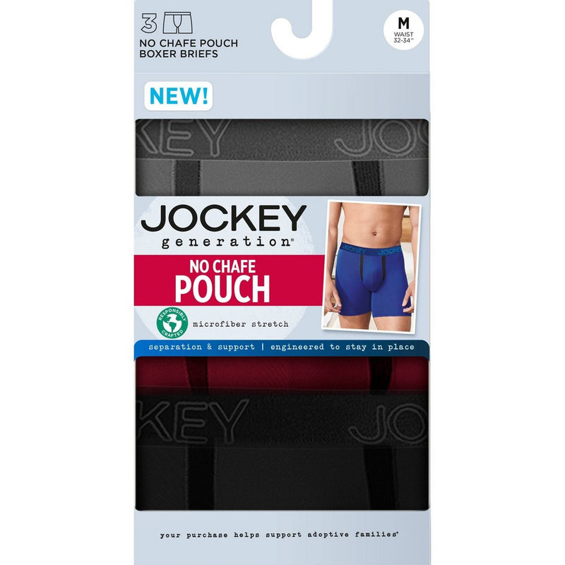 Jockey Generation™ Men's No Chafe Underwear 3pk - Black/Red/Gray S