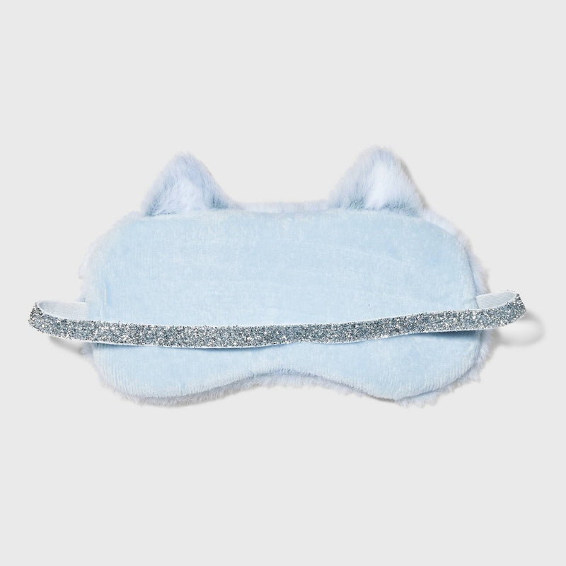 Women's Fox Faux Fur Eyemask & Cozy Socks Set - Gray/Ivory 4-10