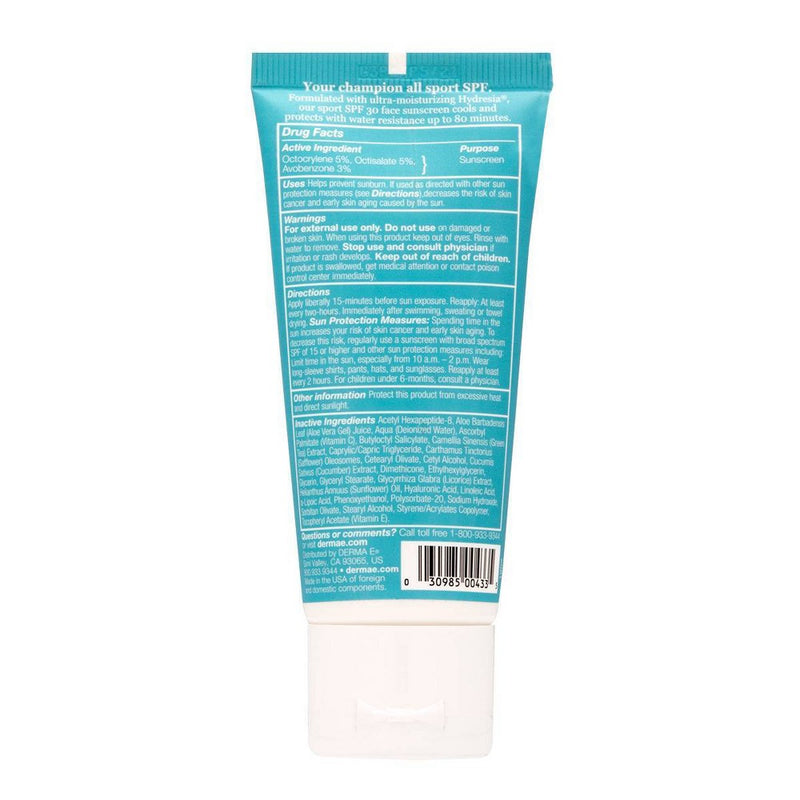 derma e All Sport Performance Face Sunscreen - SPF 30 - 2oz