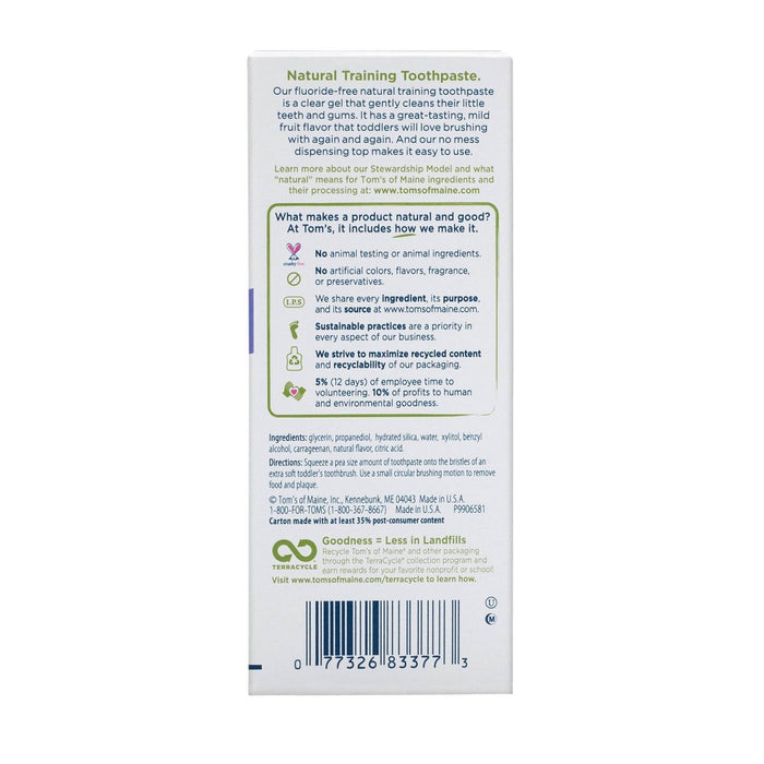 Tom's of Maine Fluoride-Free Toddler Training Toothpaste - 1.75oz