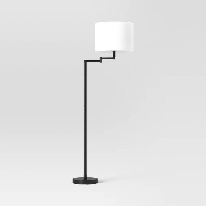 Metal Column Swing Arm Floor Lamp Black - Threshold™ (LOCAL PICKUP ONLY)