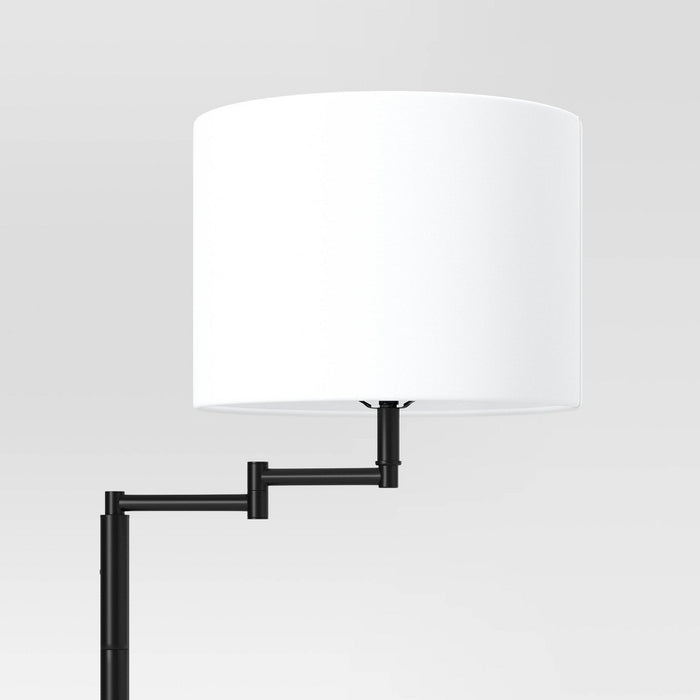 Metal Column Swing Arm Floor Lamp Black - Threshold™ (LOCAL PICKUP ONLY)
