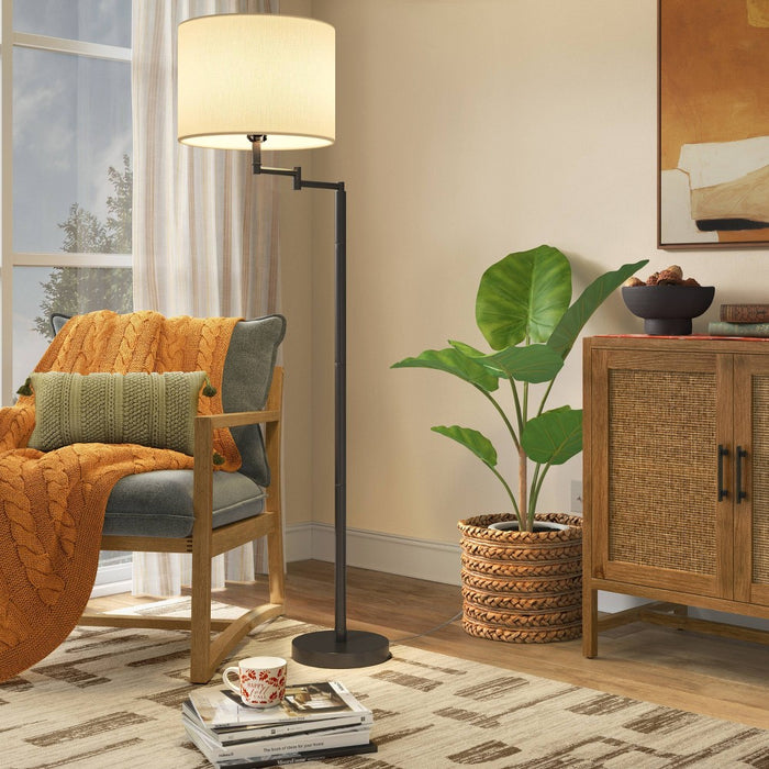Metal Column Swing Arm Floor Lamp Black - Threshold™ (LOCAL PICKUP ONLY)