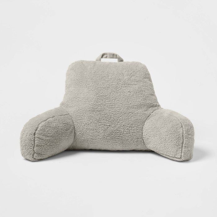 Faux Shearling Bed Rest Pillow Light Gray - Room Essentials™