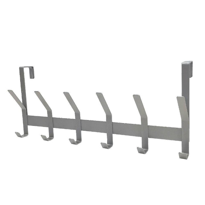 Heavy Duty Over The Door 6 Hook Rail Matte Gray - Brightroom™