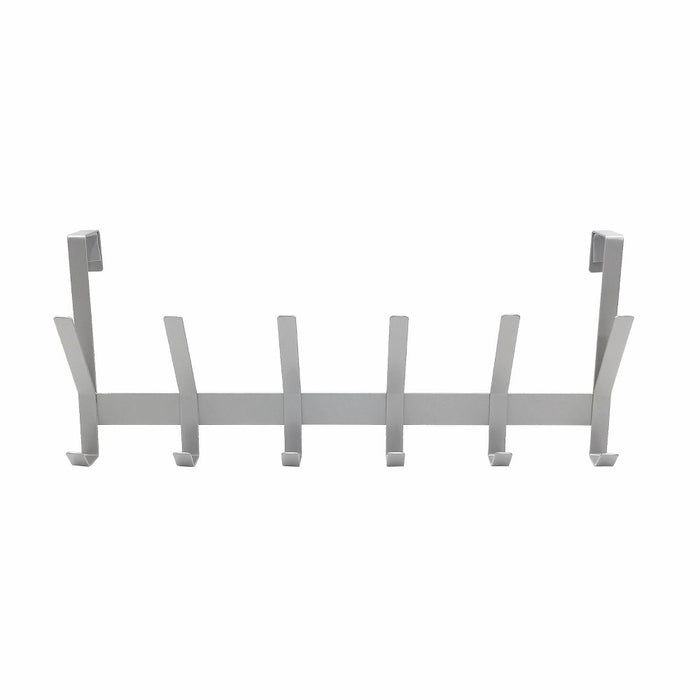 Heavy Duty Over The Door 6 Hook Rail Matte Gray - Brightroom™