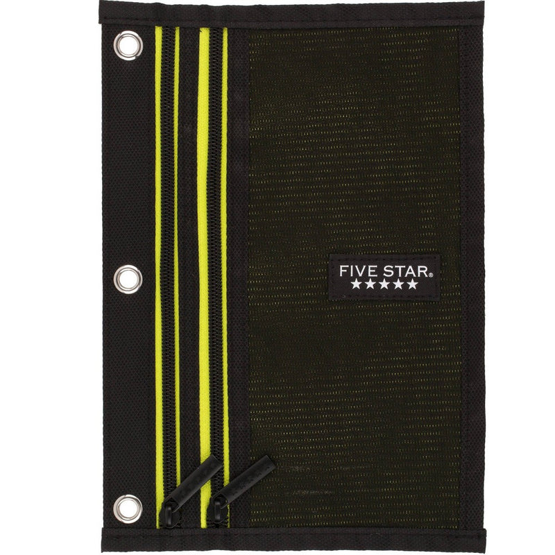 Five Star Dual Zipper Pencil Pouch - Black