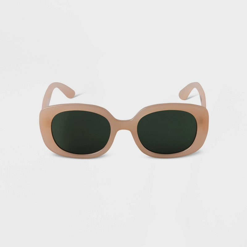 Women's Plastic Retro Oval Sunglasses - A New Day™ Ivory