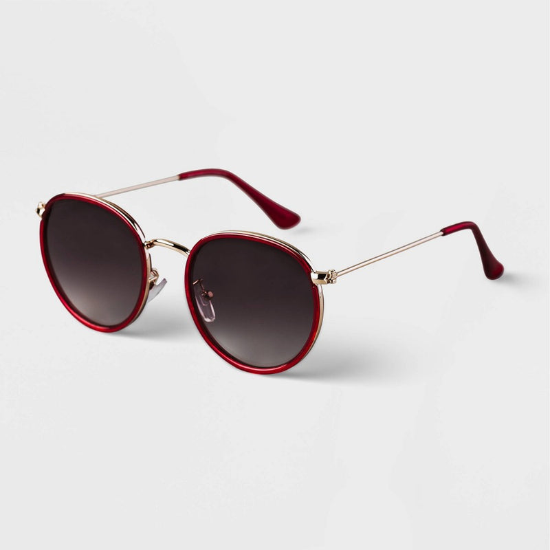 Women's Metal Round Sunglasses - A New Day™ Red