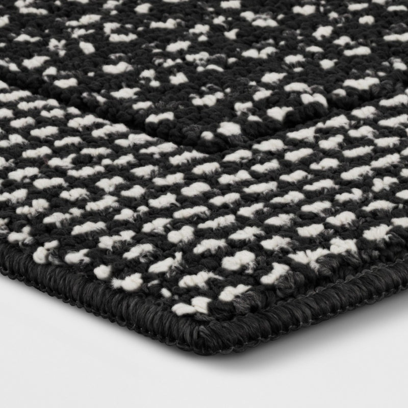 2'6"x3'10" Washable Geometric Border Tufted Accent Rug Black - Threshold™6 (LOCAL PICKUP ONLY)