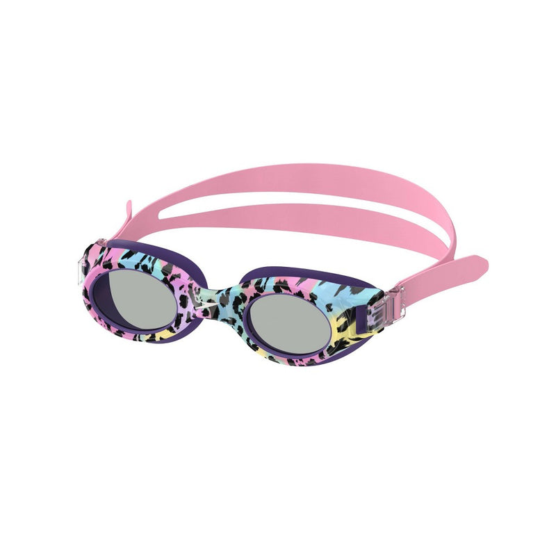 Speedo Junior Glide Print Swim Goggles - Cheetah Purple/Steel