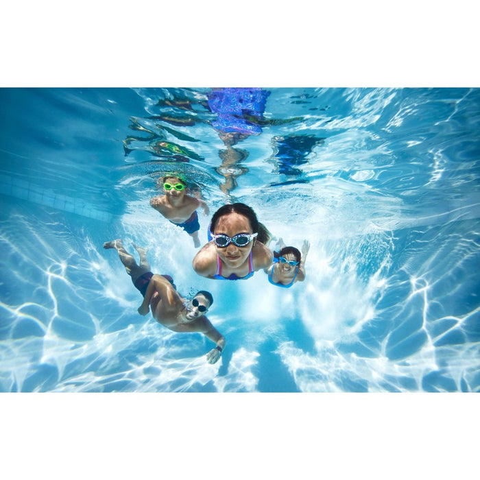 Speedo Junior Glide Print Swim Goggles - Cheetah Purple/Steel