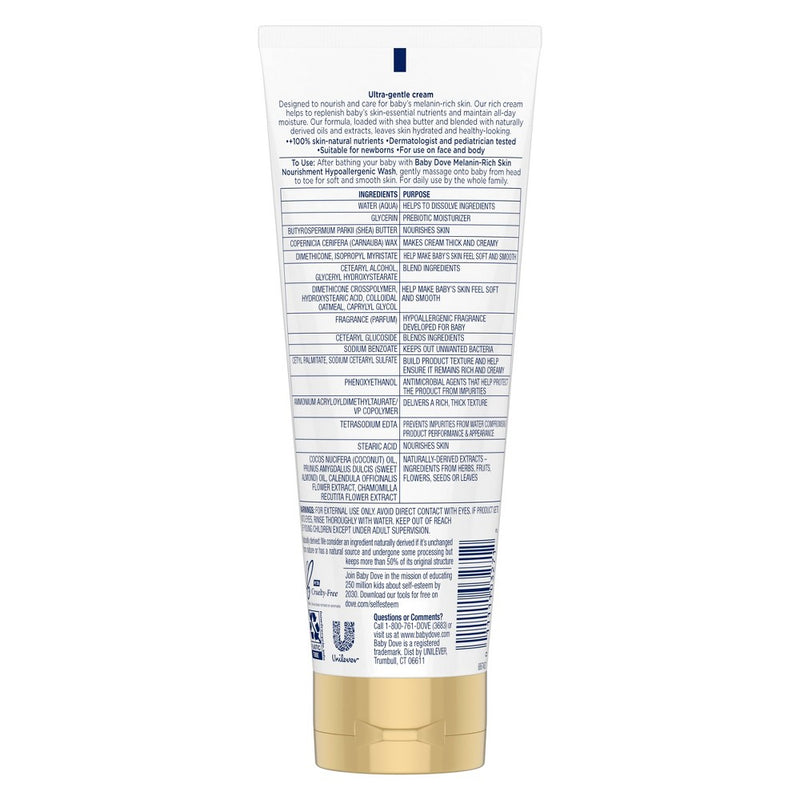 Baby Dove Melanin-Rich Skin Nourishment Sensitive Skin Care Hypoallergenic Cream - 8 fl oz