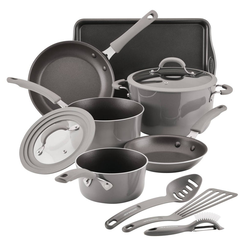 Rachel Ray Cook and Create 11pc Aluminum Non-Stick Cookware Set Gray (LOCAL PICKUP ONLY)