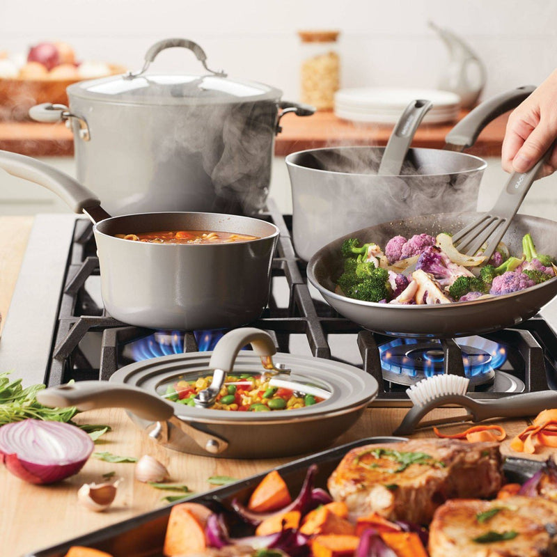Rachel Ray Cook and Create 11pc Aluminum Non-Stick Cookware Set Gray (LOCAL PICKUP ONLY)