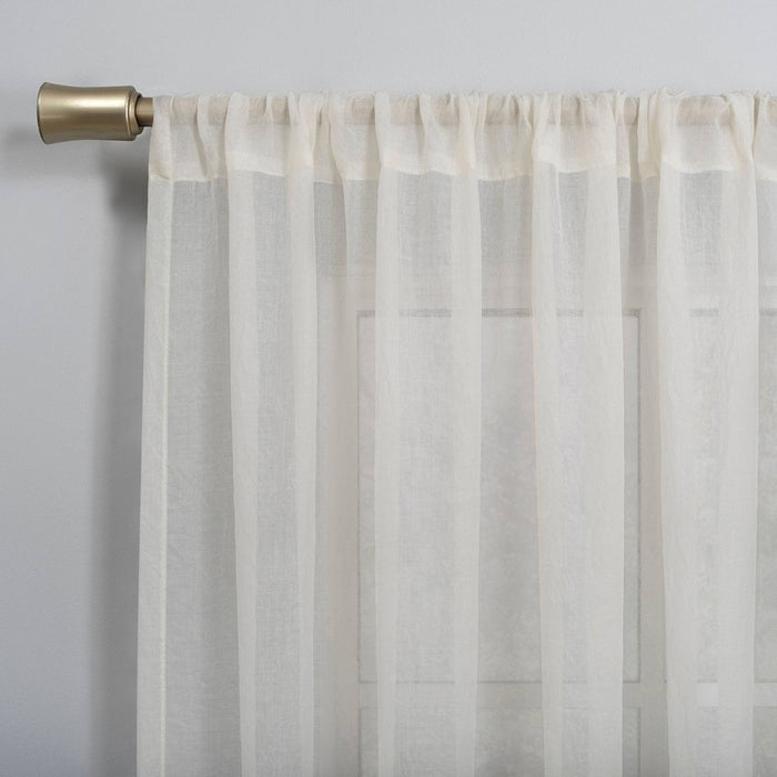 1pc 50"x63" Sheer Avril Crushed Textured Window Curtain Panel Cream - No. 918