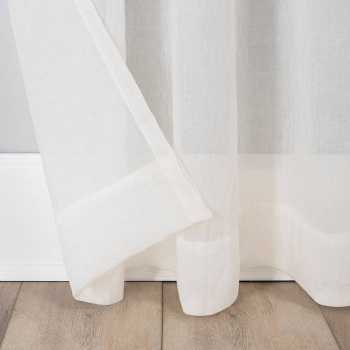 1pc 50"x63" Sheer Avril Crushed Textured Window Curtain Panel Cream - No. 918