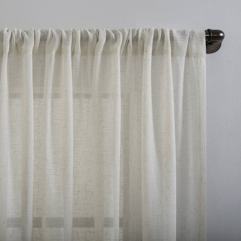 63"x52" Crushed Texture Anti-Dust Sheer Curtain Panel Off White - Clean Window