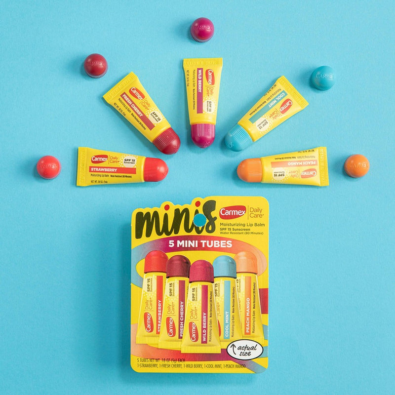 Carmex Daily Care Moisturizing Assorted Flavor Mini SPF 15 Lip Balm - 0.9oz