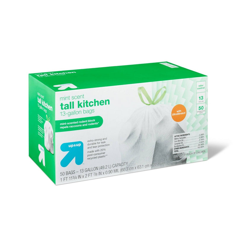 FlexGuard Tall Kitchen Drawstring Trash Bags - Mint Scent - 13 Gallon/50ct - up & up™