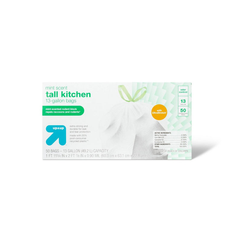 FlexGuard Tall Kitchen Drawstring Trash Bags - Mint Scent - 13 Gallon/50ct - up & up™