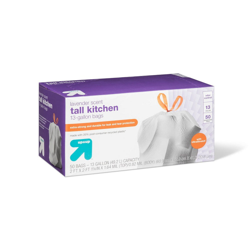 FlexGuard Tall Kitchen Drawstring Trash Bags - Lavender Scent - 13 Gallon/50ct - up & up™