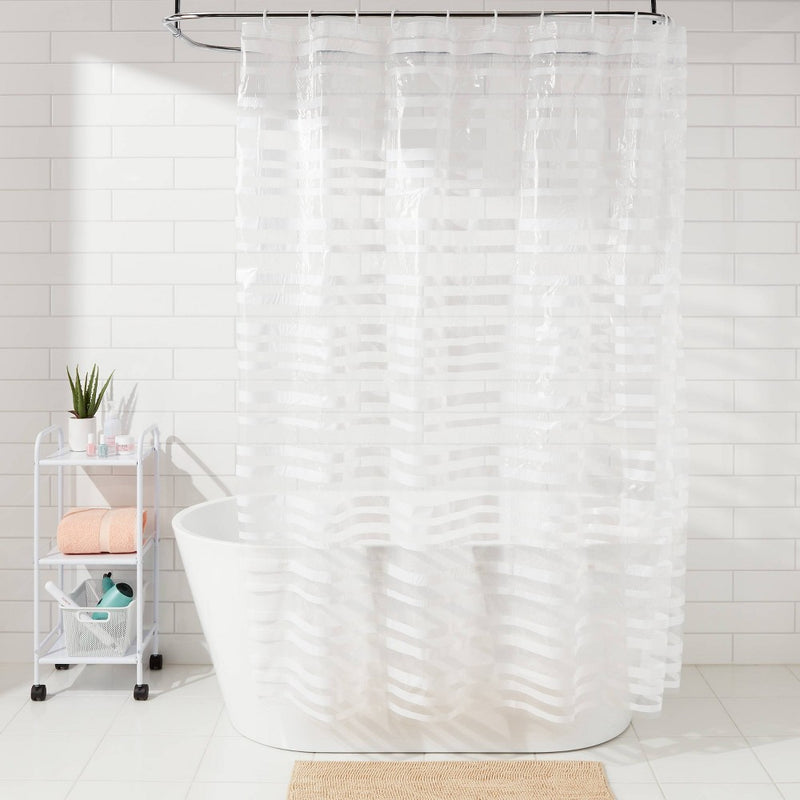 PEVA Shower Curtain + Rings White - Room Essentials™
