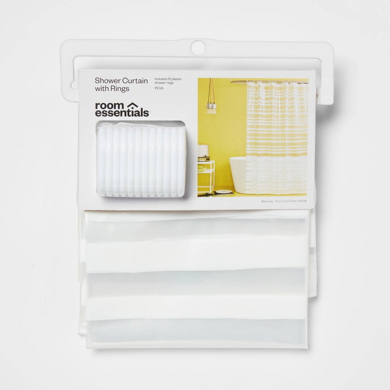 PEVA Shower Curtain + Rings White - Room Essentials™