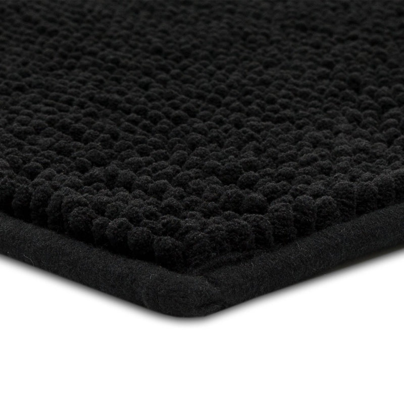 17"x24" Everyday Chenille Bath Rug Black - Room Essentials™