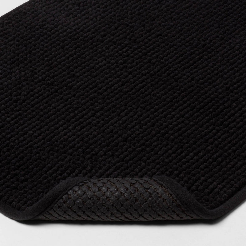 17"x24" Everyday Chenille Bath Rug Black - Room Essentials™