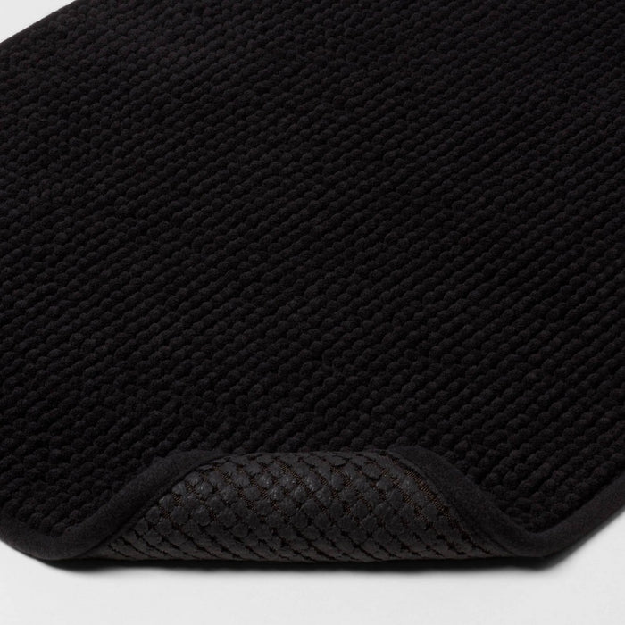 17"x24" Everyday Chenille Bath Rug Black - Room Essentials™