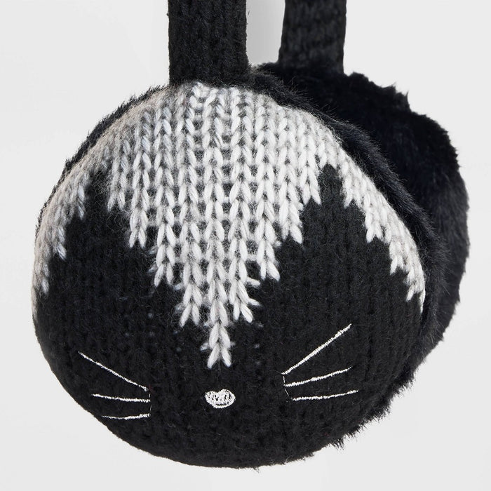 Girls' Knitted Earmuff Hat - Cat & Jack™ Black