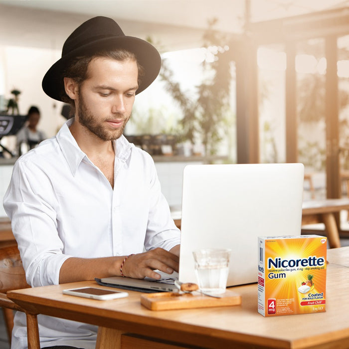 Nicorette 4mg Stop Smoking Aid Nicotine Gum - Fruit Chill - 160ct EXP: 02/2026