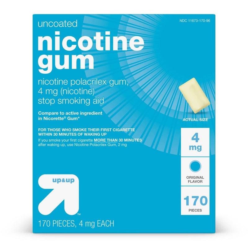 Nicotine 4mg Gum Stop Smoking Aid - Original Flavor - 170ct - up & up™