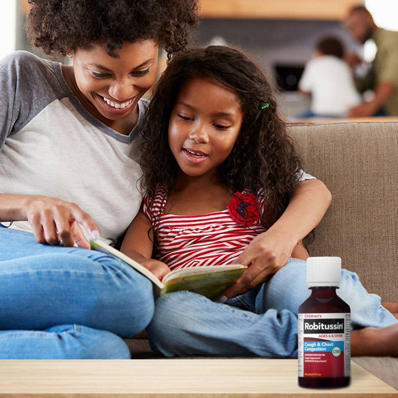 Children's Robitussin Day/Night Cough & Chest Congestion DM - Dextromethorphan - Grape & Fruit Punch Flavors - 4 fl oz/2pk