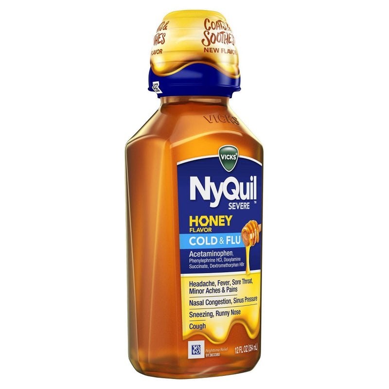 Vicks NyQuil Severe Cold & Flu - Honey - 12 fl oz