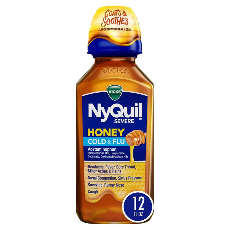 Vicks NyQuil Severe Cold & Flu - Honey - 12 fl oz