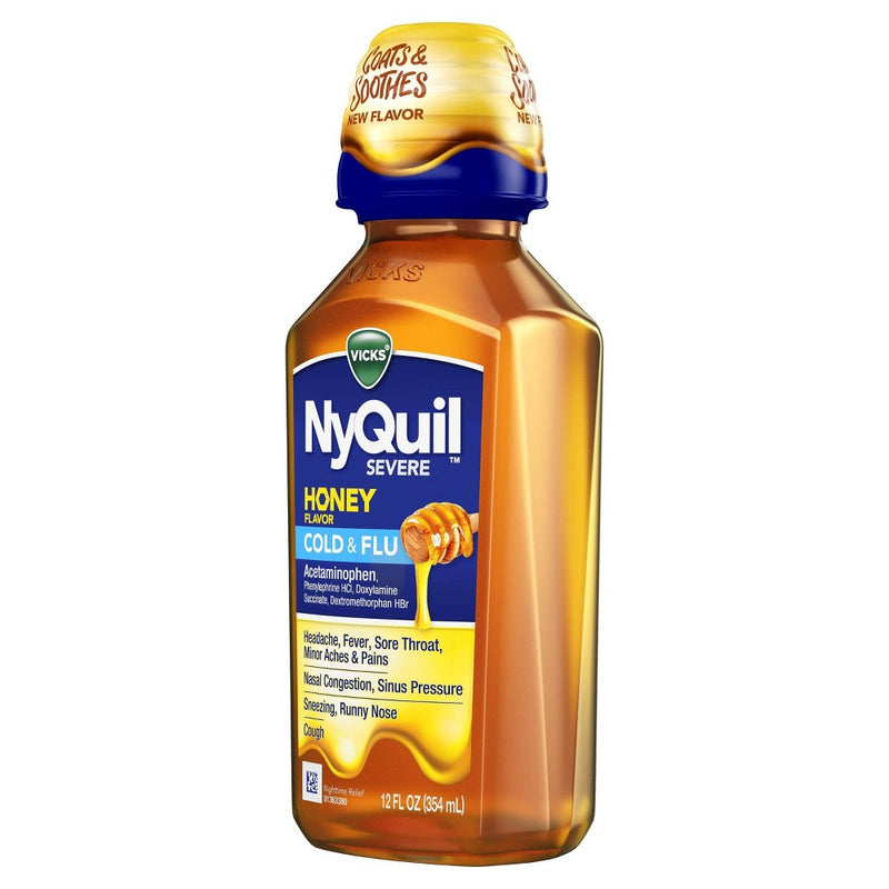 Vicks NyQuil Severe Cold & Flu - Honey - 12 fl oz