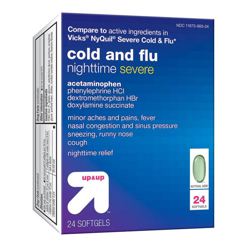 Nighttime Severe Cold & Flu Softgels - 24ct - up & up™