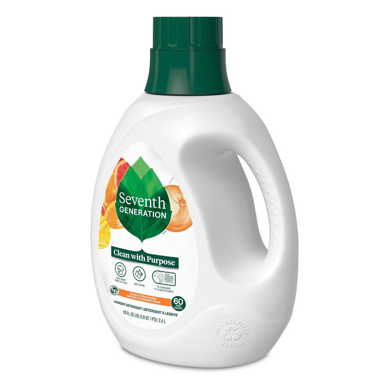 Seventh Generation Liquid Laundry Detergent Soap - Fresh Citrus Scent - 60 Loads - 90 fl oz