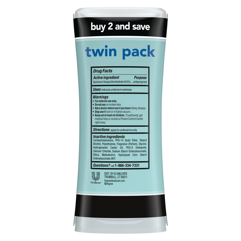 Degree Ultraclear Black + White Pure Clean 72-Hour Deodorant - 2pk