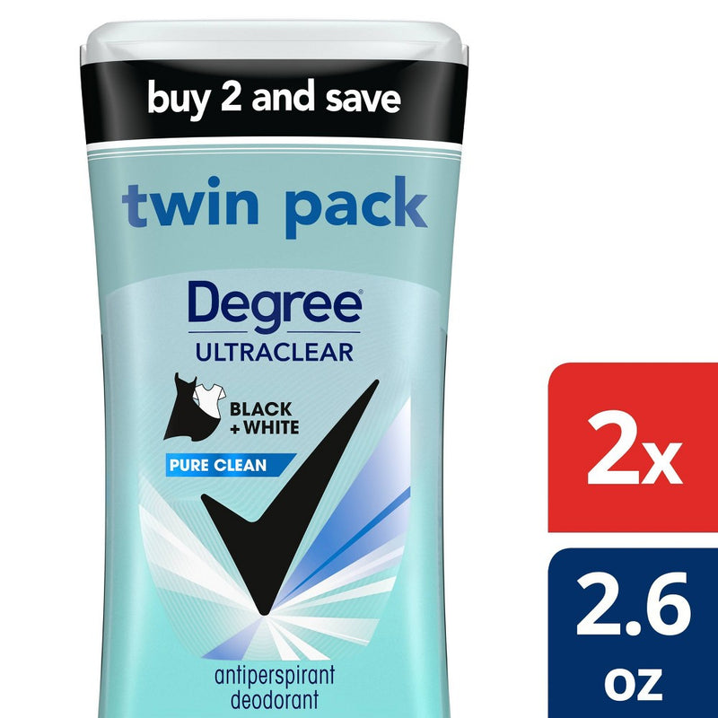 Degree Ultraclear Black + White Pure Clean 72-Hour Deodorant - 2pk