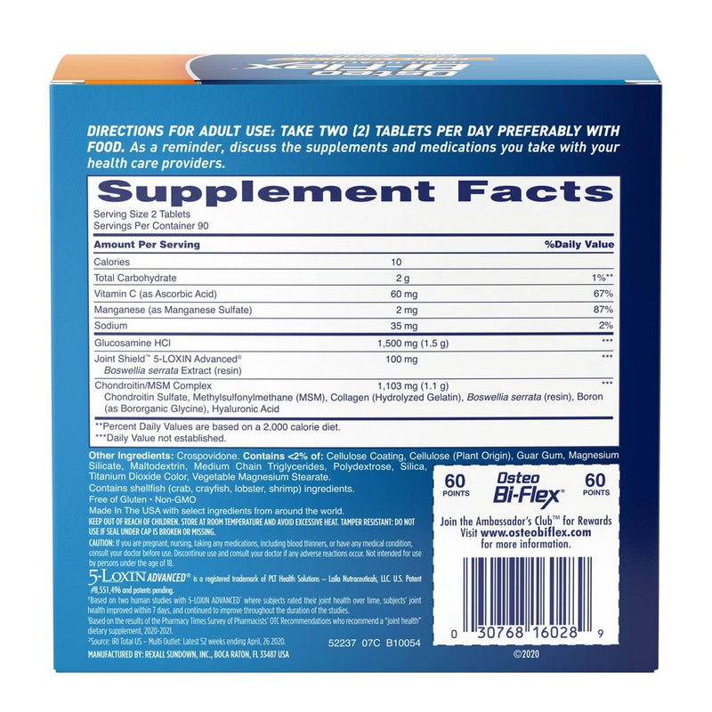 Osteo Bi-Flex Triple Strength Dietary Supplement Coated Caplets - 180ct