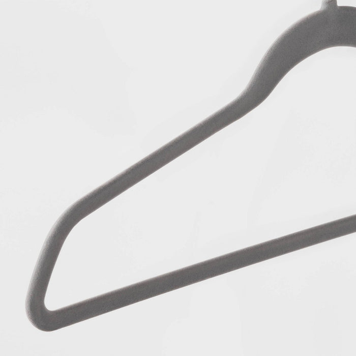 30pk Suit Flocked Hangers Gray - Brightroom™